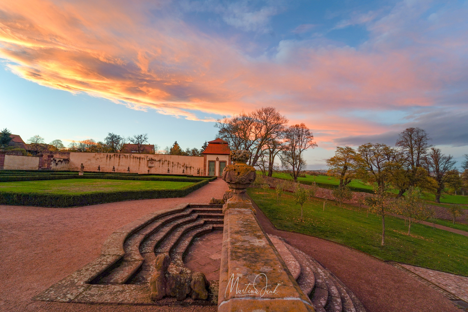 Sonnenuntergang im Park 