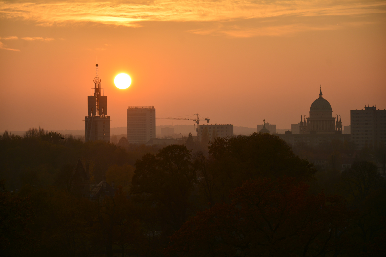 Sonnenuntergang im Park Babelsberg