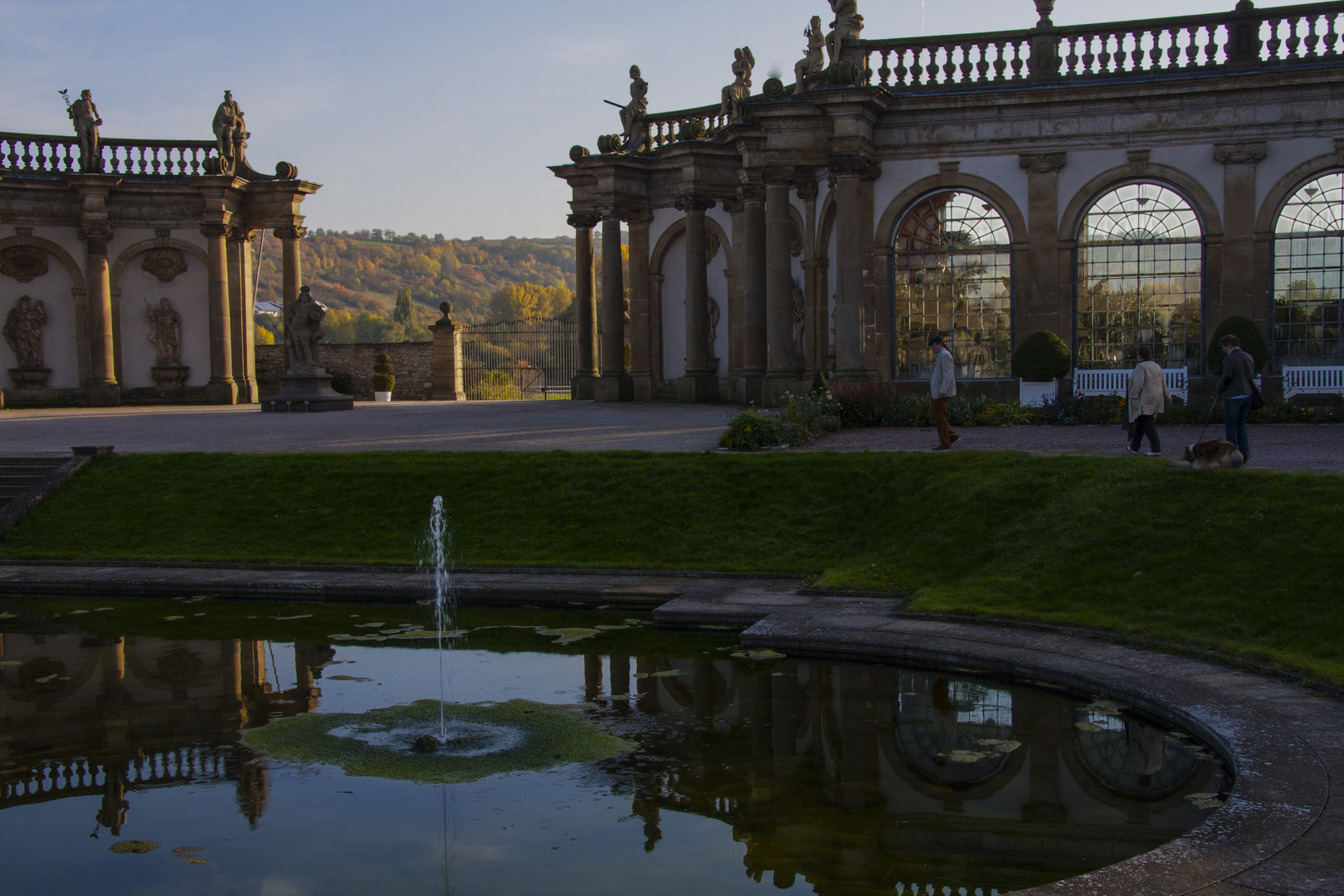 Sonnenuntergang im Park von Schloss Weikersheim 4