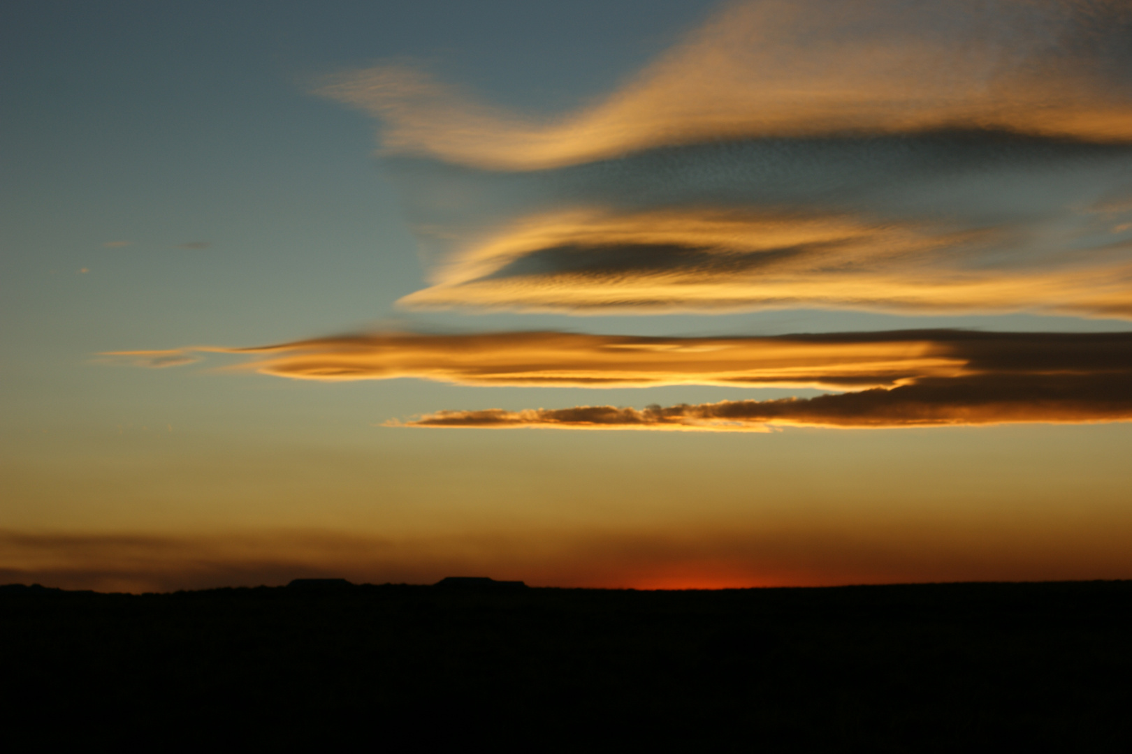 Sonnenuntergang im Petriefied Forrest