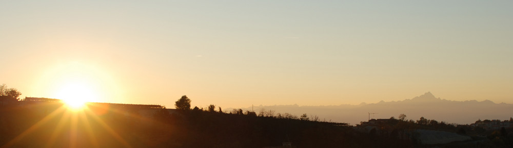 Sonnenuntergang im Piemont