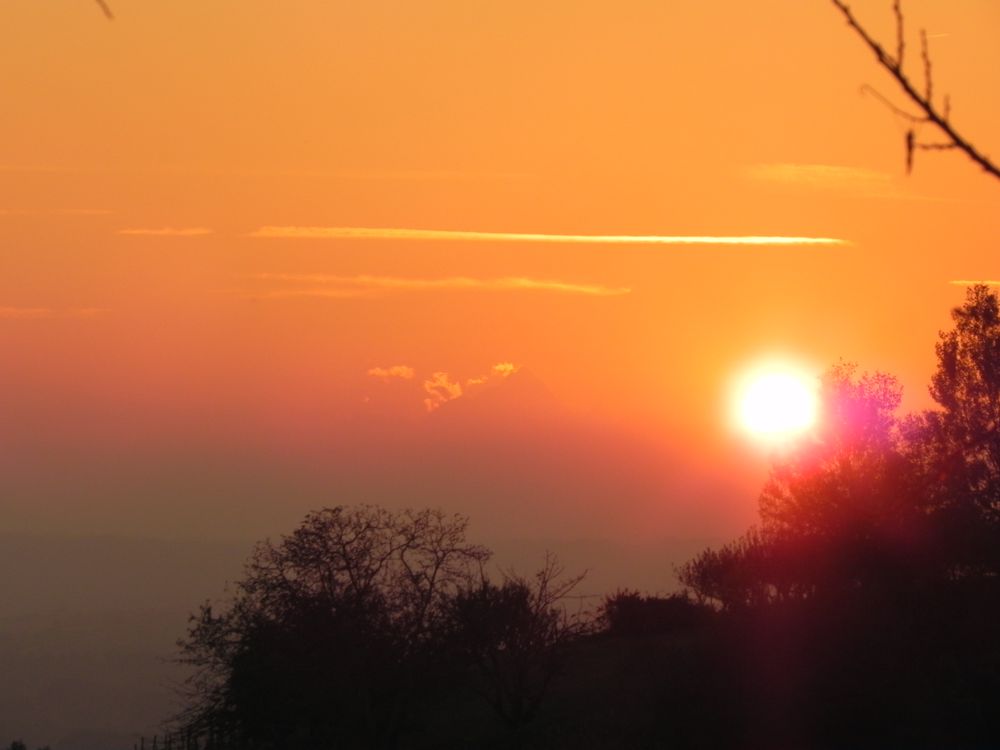 Sonnenuntergang im Piemont