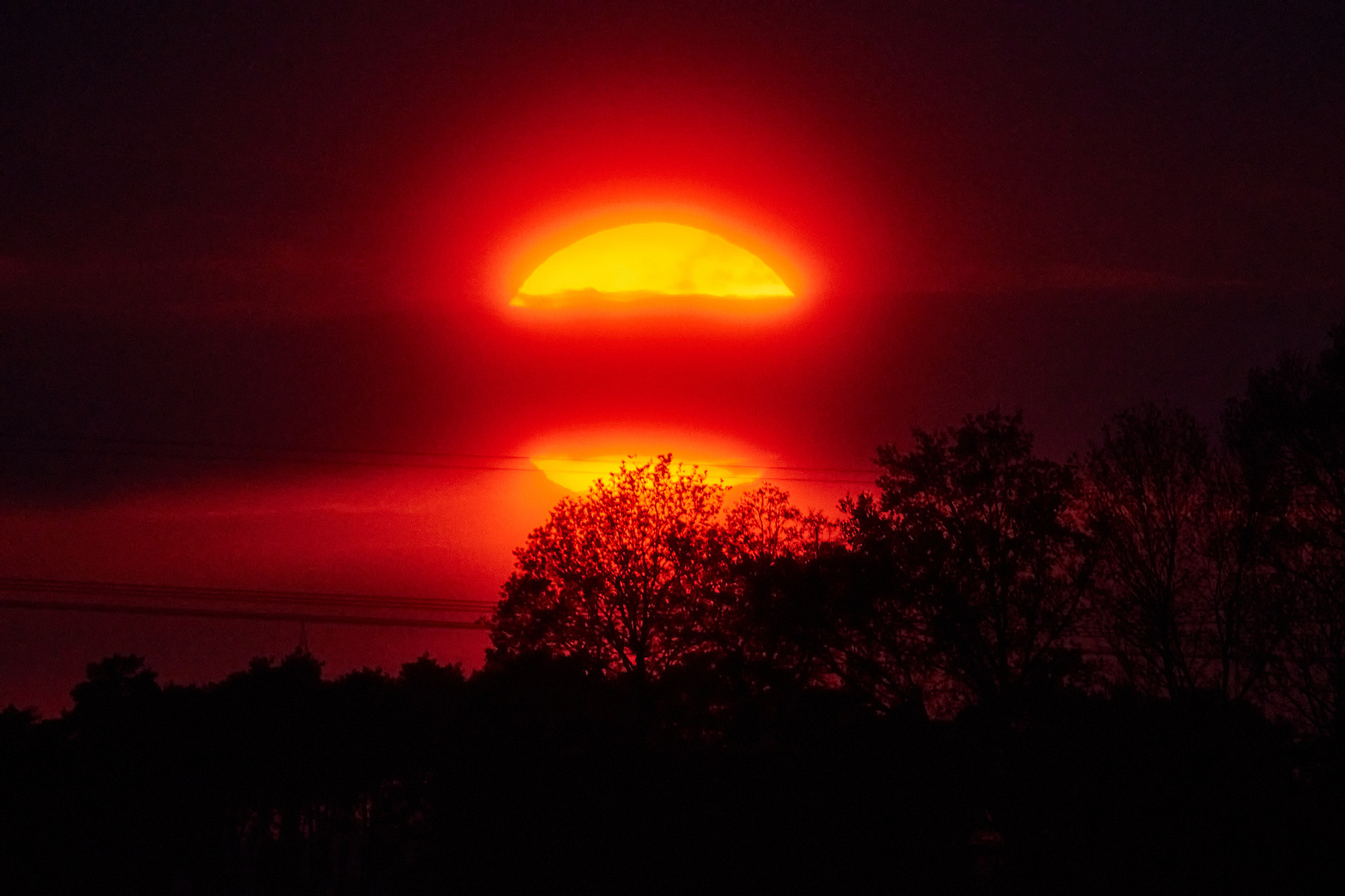 Sonnenuntergang im Regen