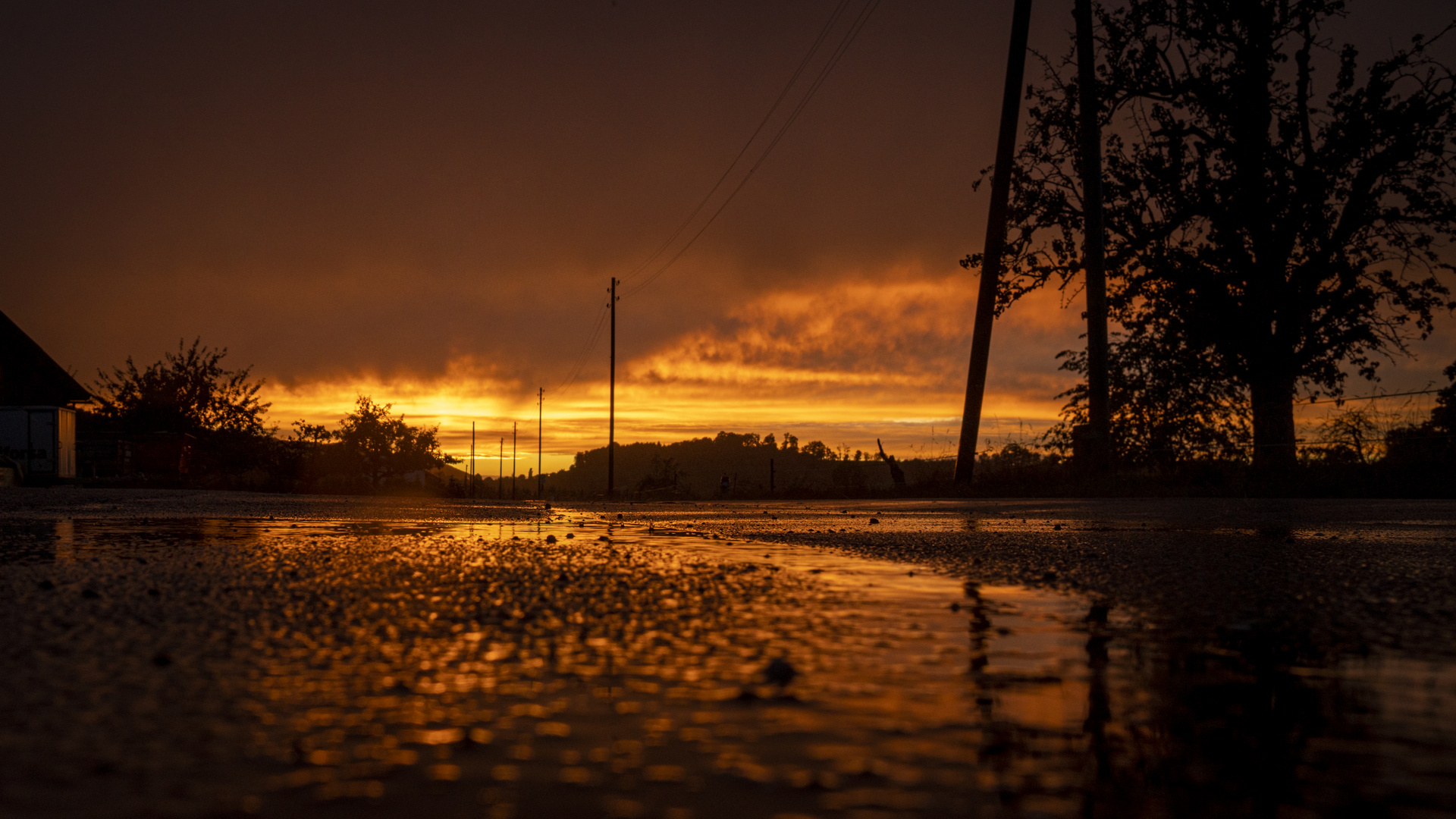 Sonnenuntergang im Regen