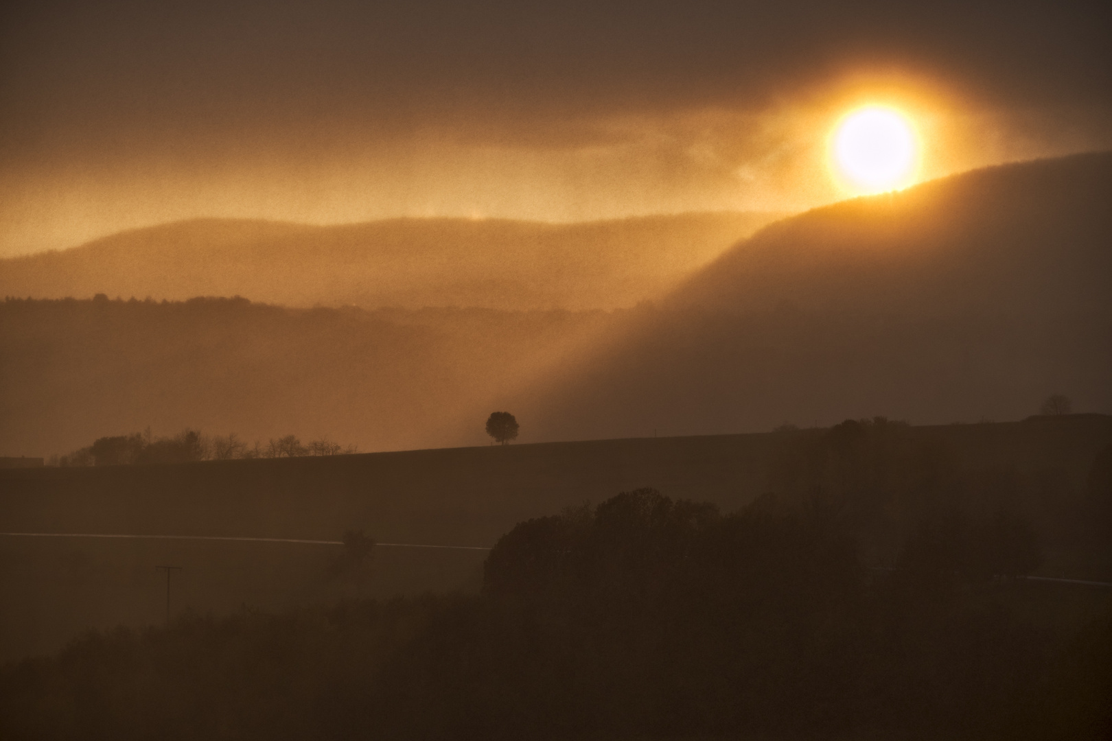 Sonnenuntergang im Regen