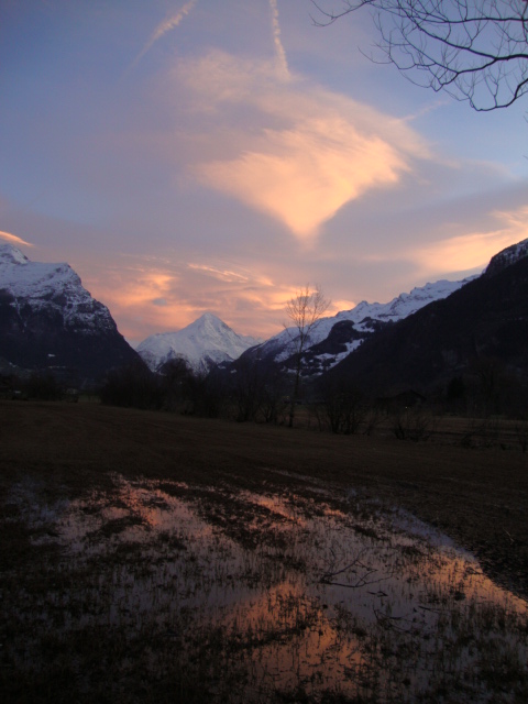 Sonnenuntergang im Reussdelta/UR Schweiz