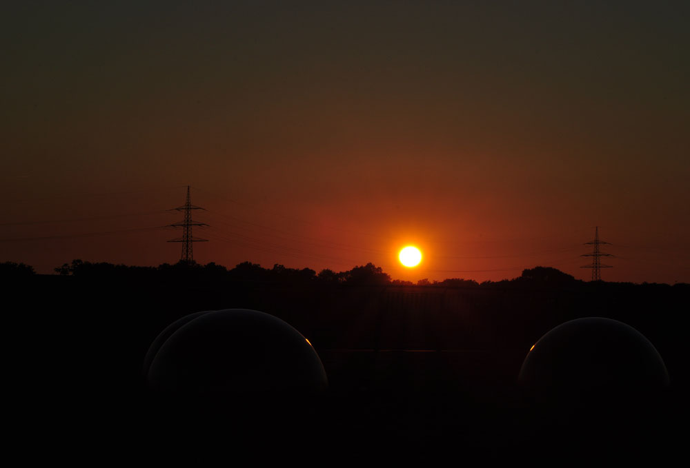 Sonnenuntergang im Rheinpark