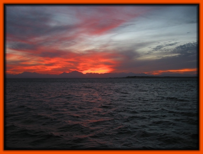 Sonnenuntergang im roten Meer