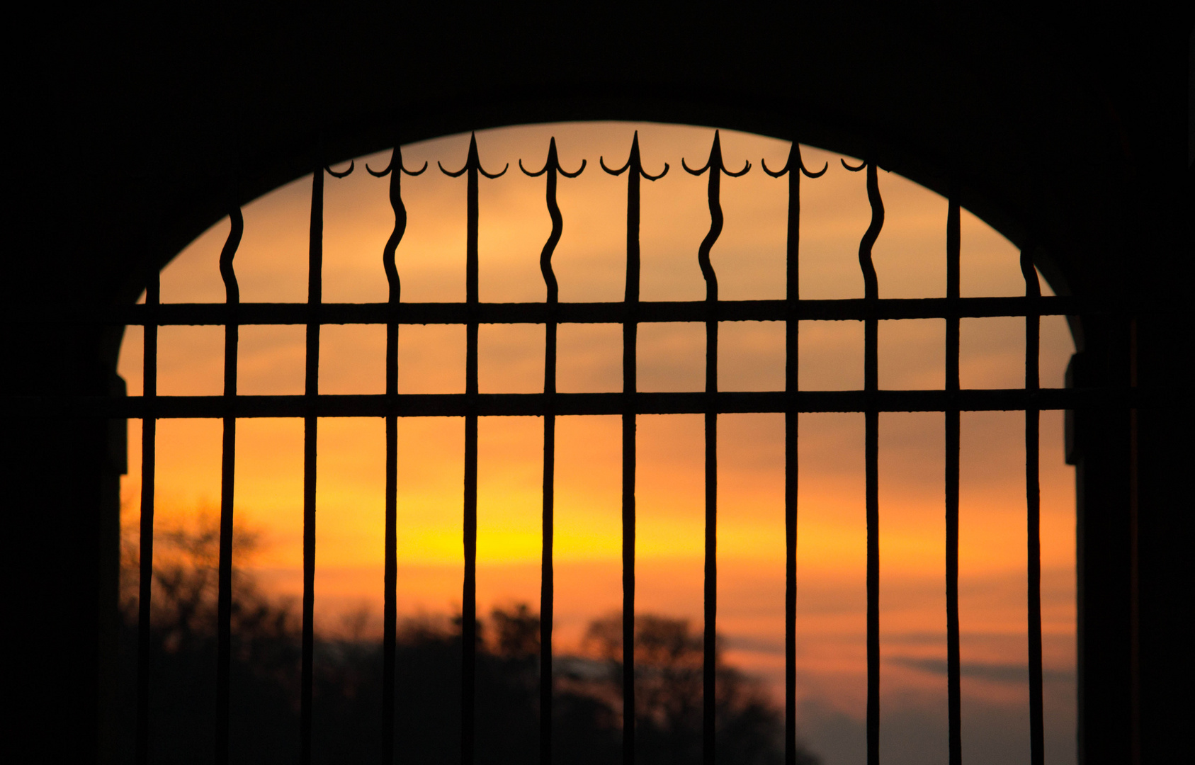 Sonnenuntergang im Schloß Nymphenburg