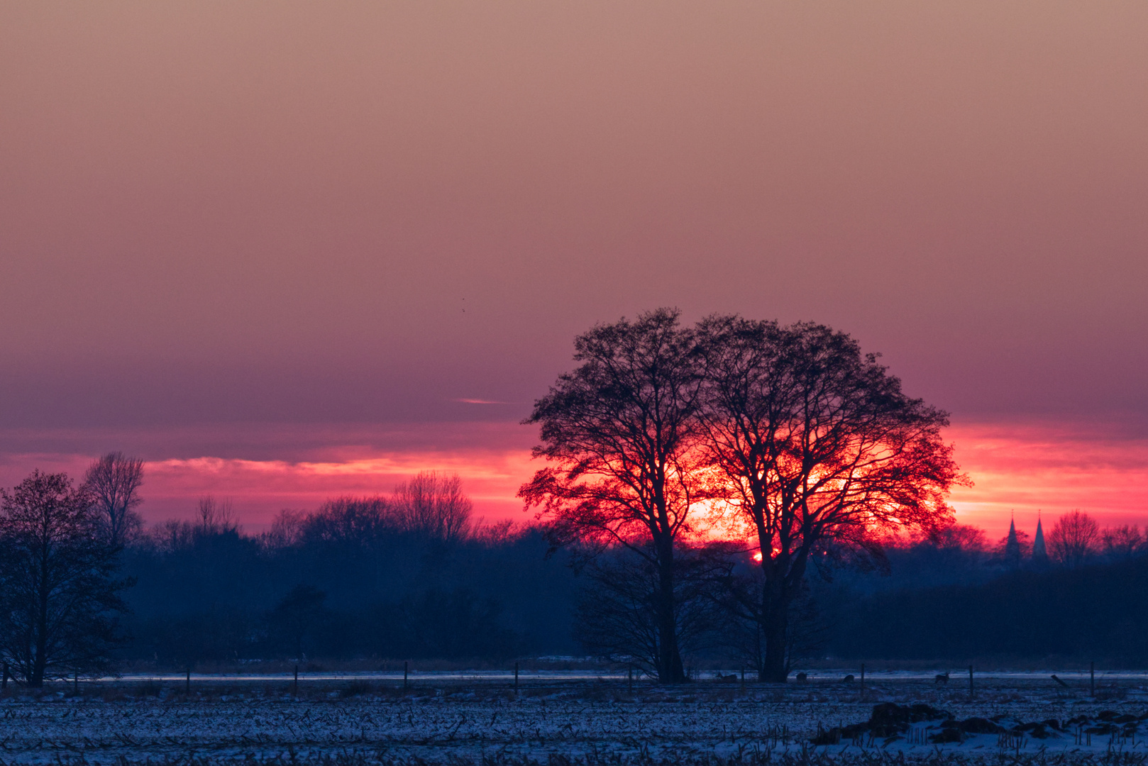 Sonnenuntergang im Schnee