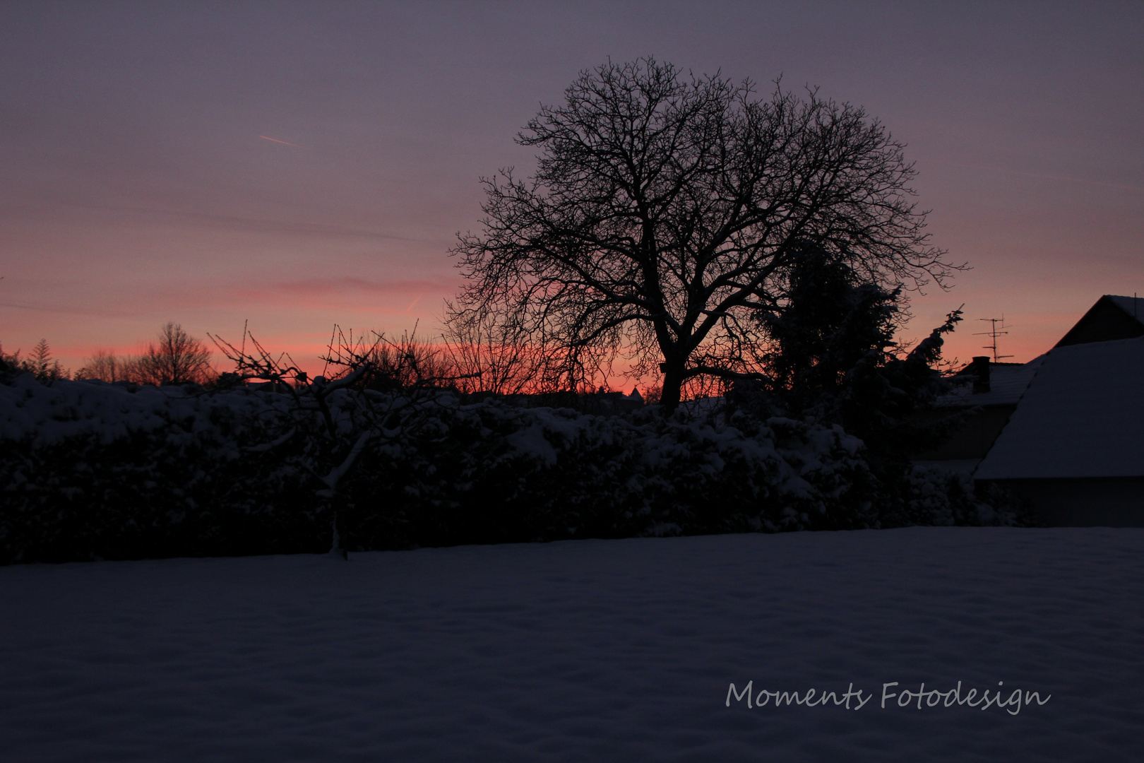 Sonnenuntergang im Schnee