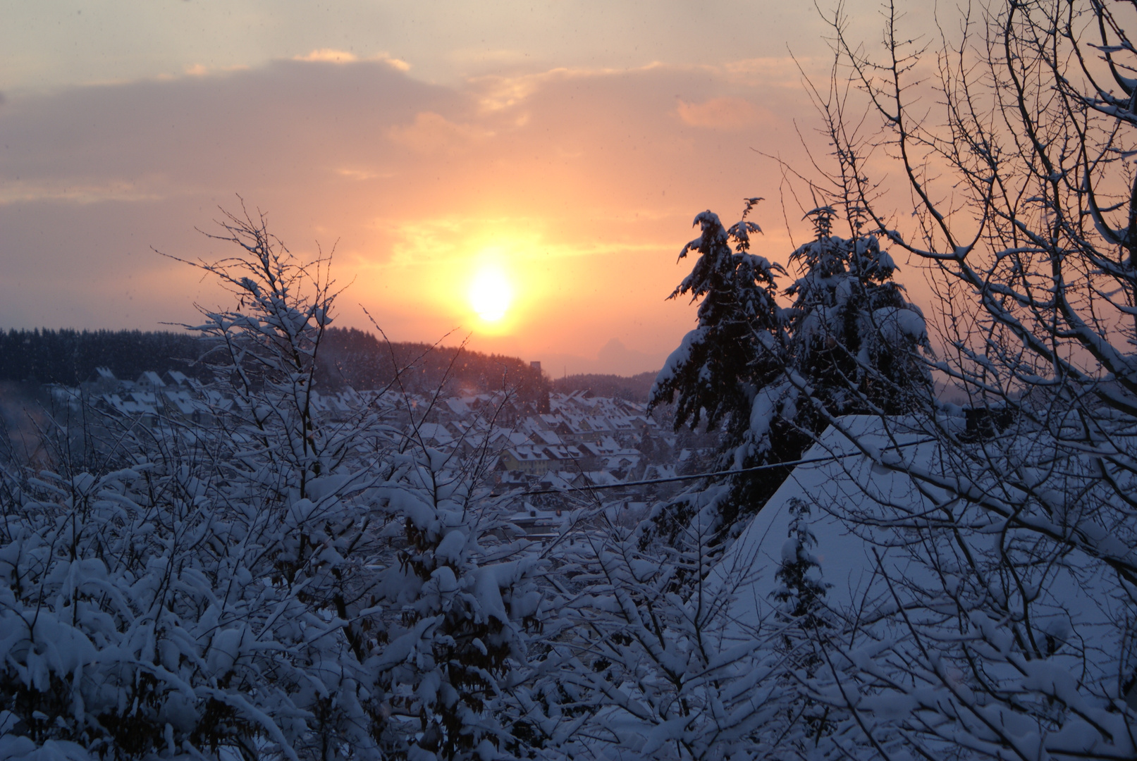 Sonnenuntergang im Schnee