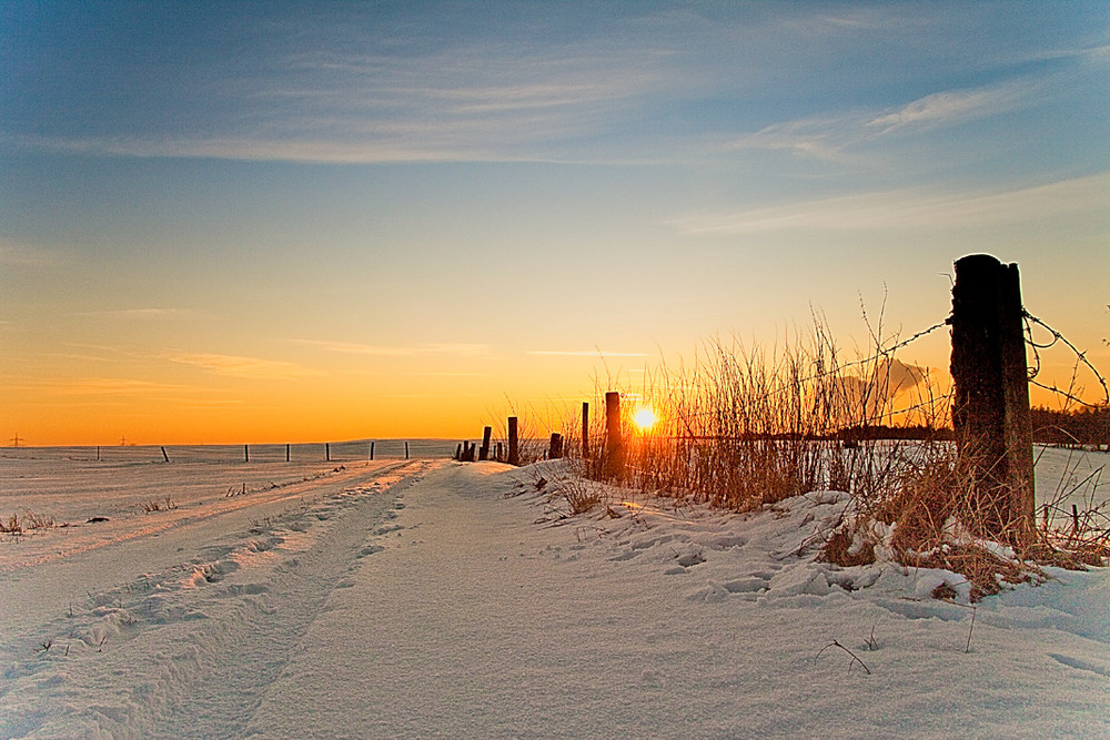 Sonnenuntergang im Schnee