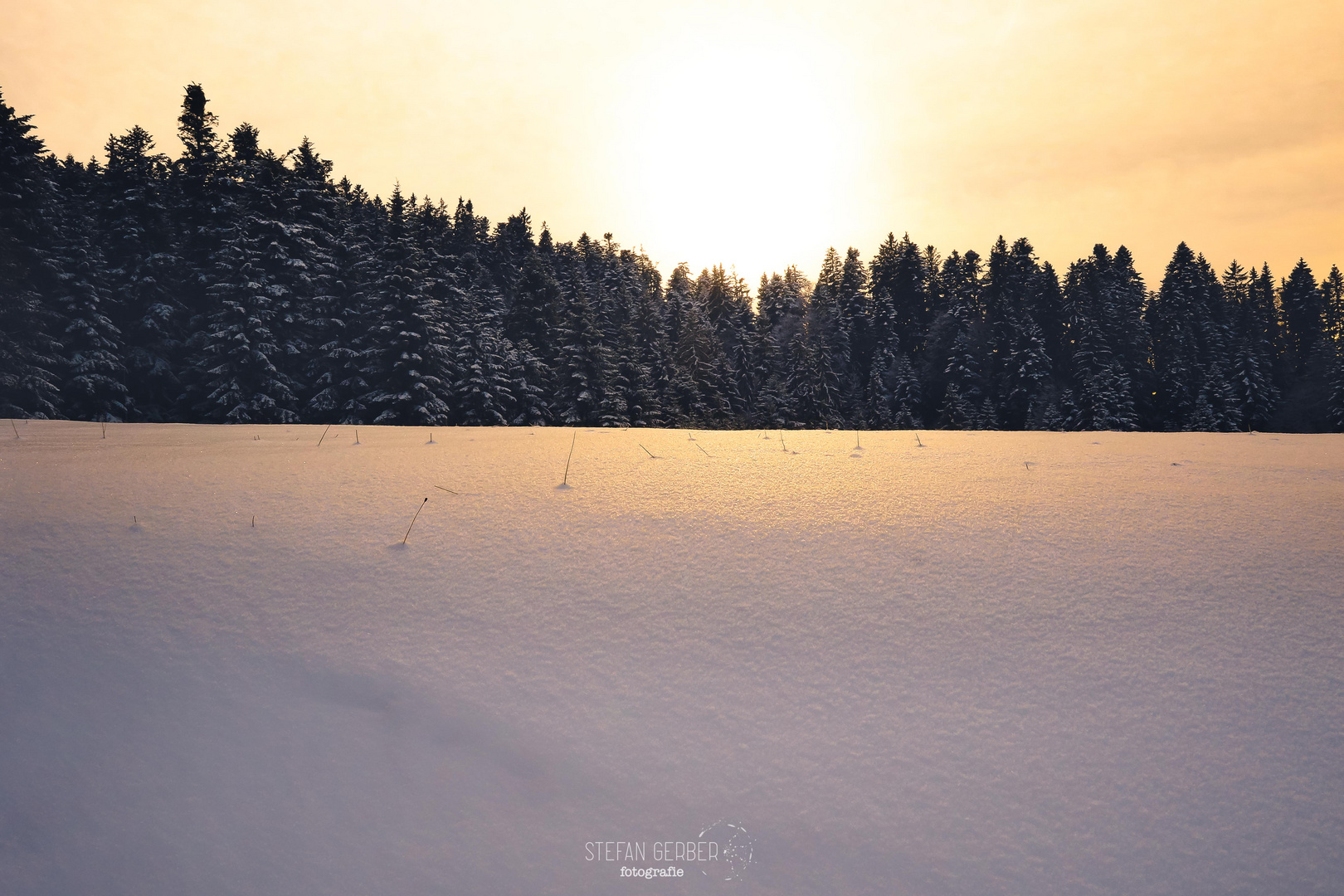 Sonnenuntergang im Schnee