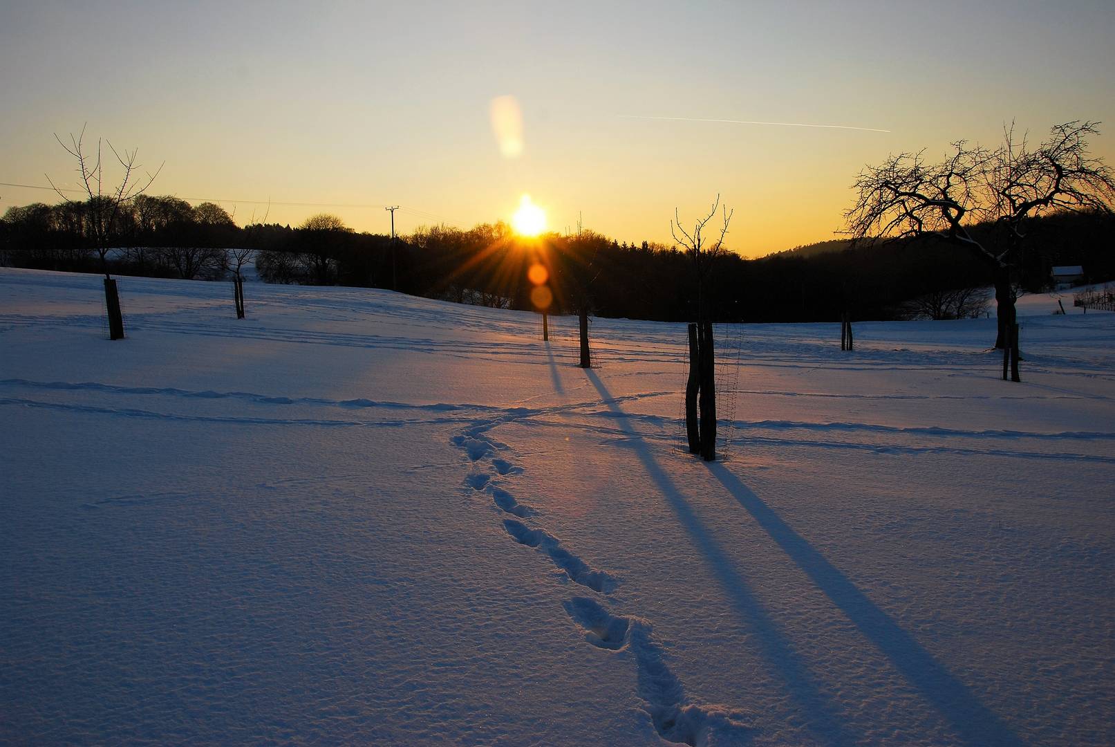 Sonnenuntergang im Schnee