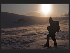 Sonnenuntergang im Schneesturm