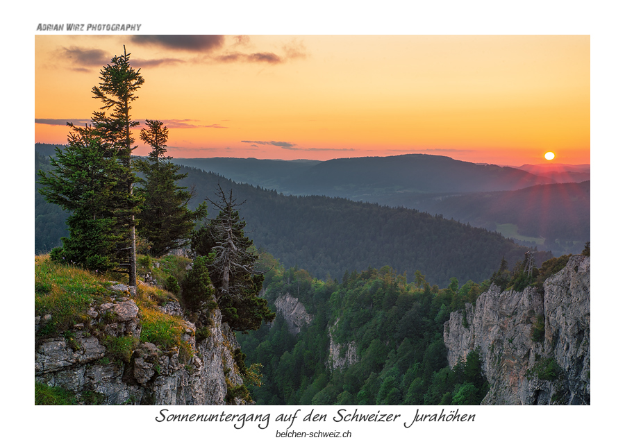 Sonnenuntergang im Schweizer Jura