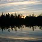 Sonnenuntergang im See Salla (Finland )