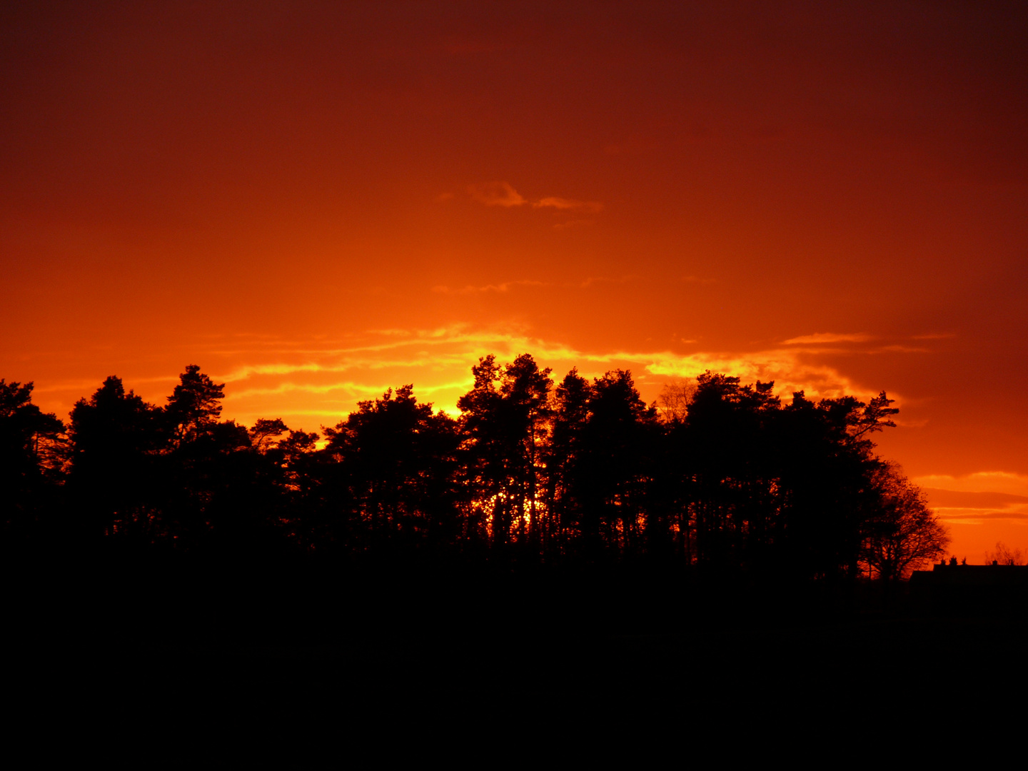 Sonnenuntergang im Spätherbst