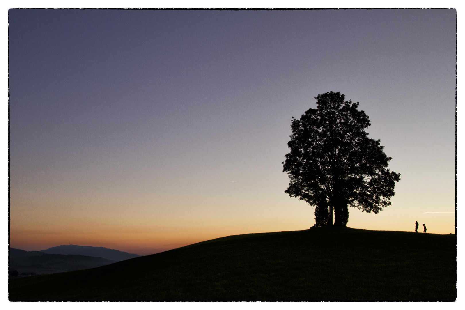 Sonnenuntergang im Spätsommer im Kanton Fribourg, CH