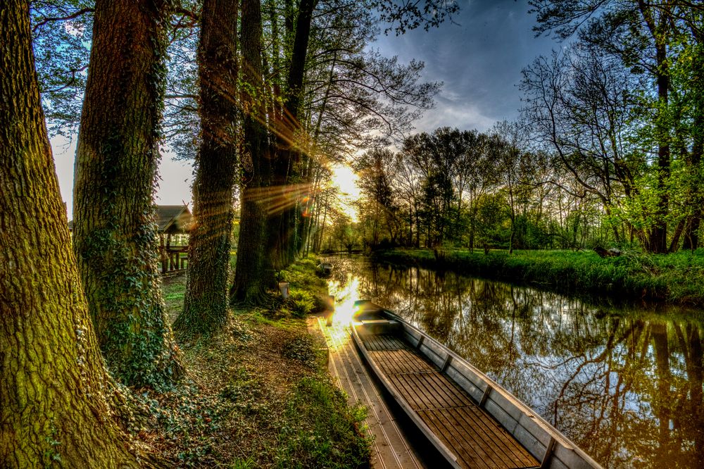 Sonnenuntergang im Spreewald