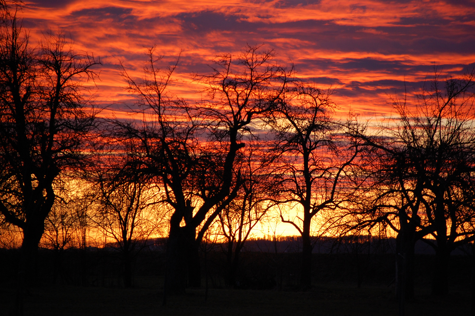 Sonnenuntergang im Strohgäu