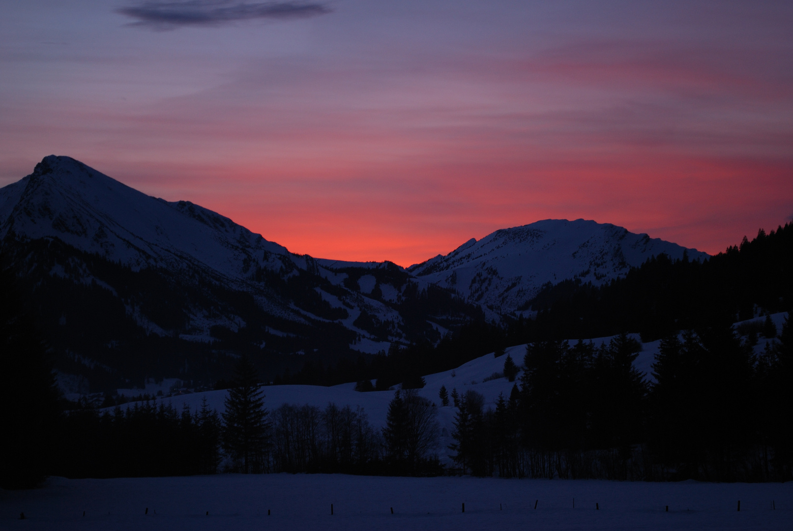 Sonnenuntergang im Tannheimer Tal