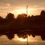 Sonnenuntergang  im Teich 25.7.16