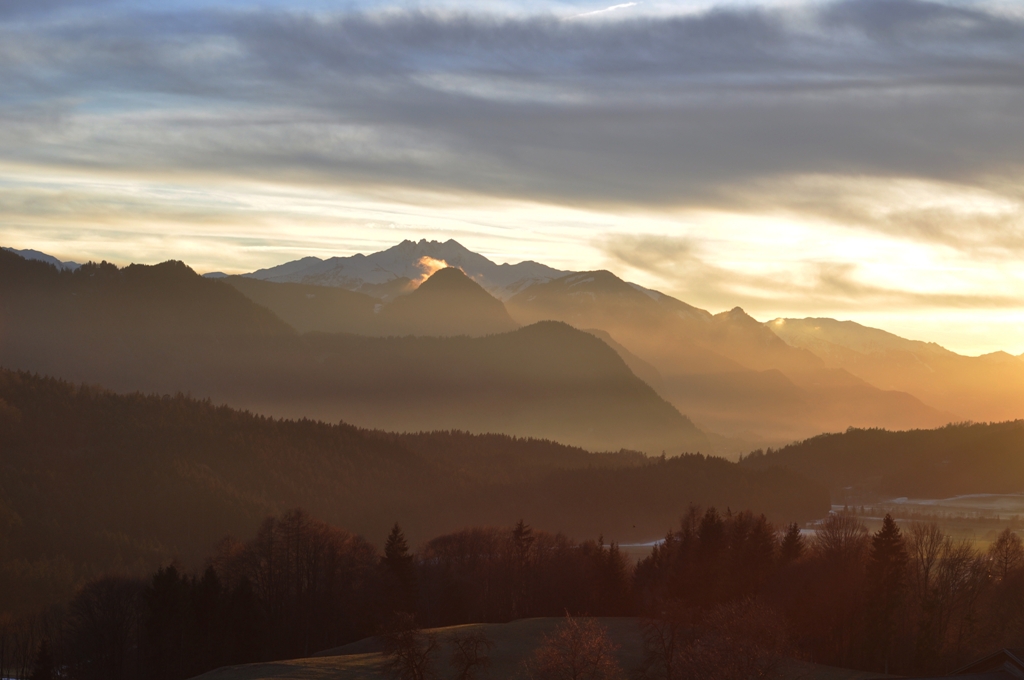 Sonnenuntergang im unteren Inntal