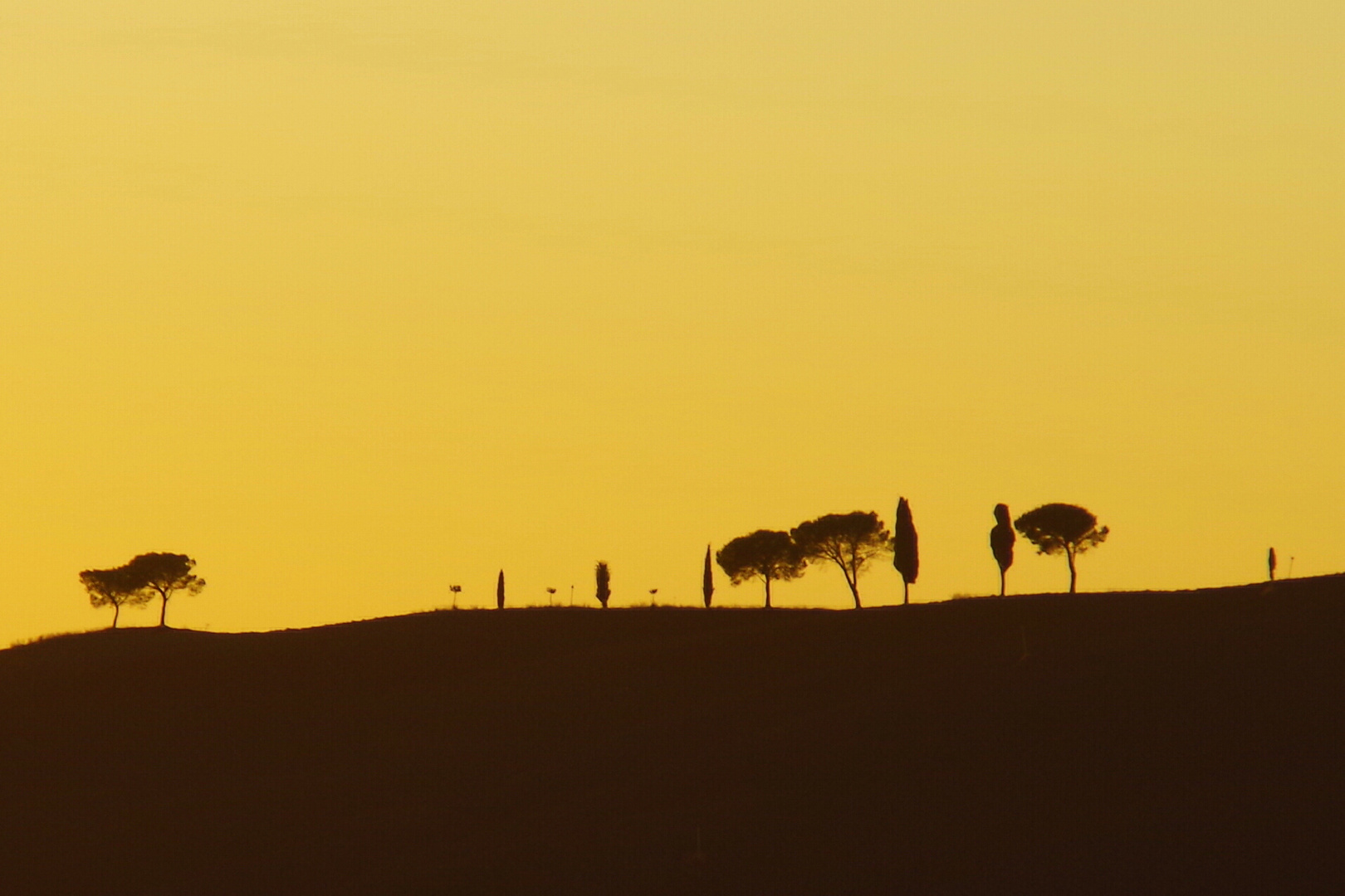 Sonnenuntergang im Val d' Orcia - Toskana