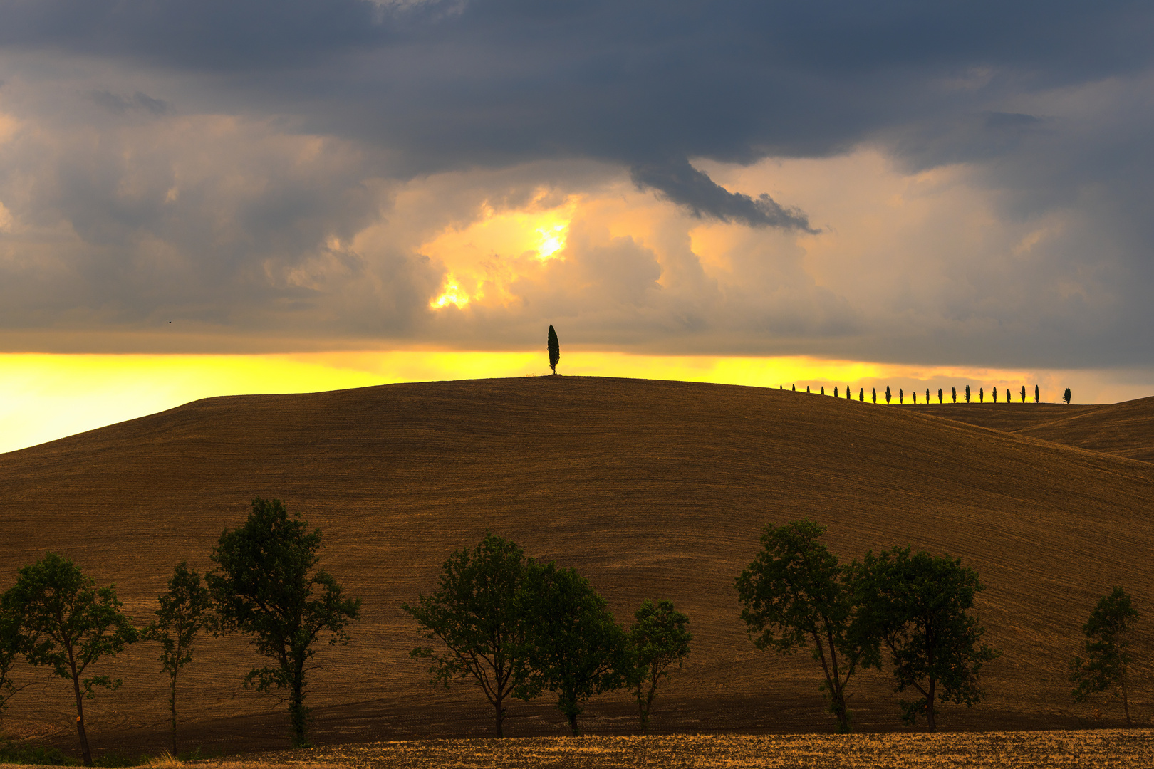 Sonnenuntergang im Val di Orcia