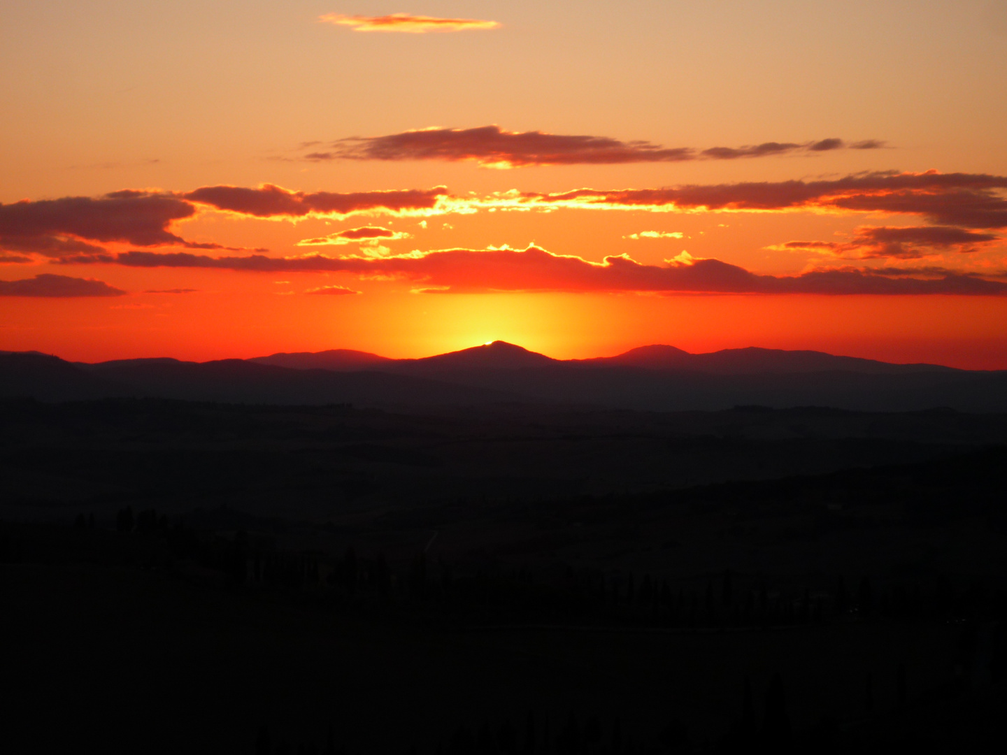 Sonnenuntergang im Val d'Orcia