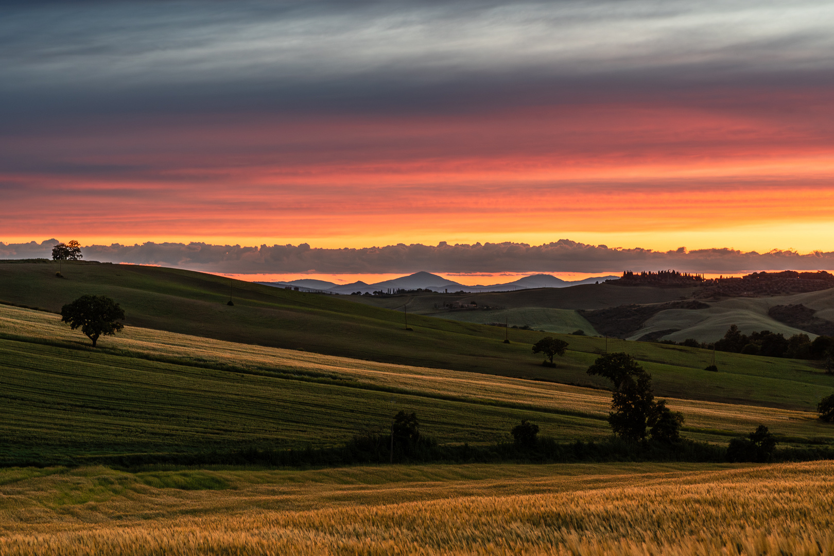 Sonnenuntergang im Val d'Orcia