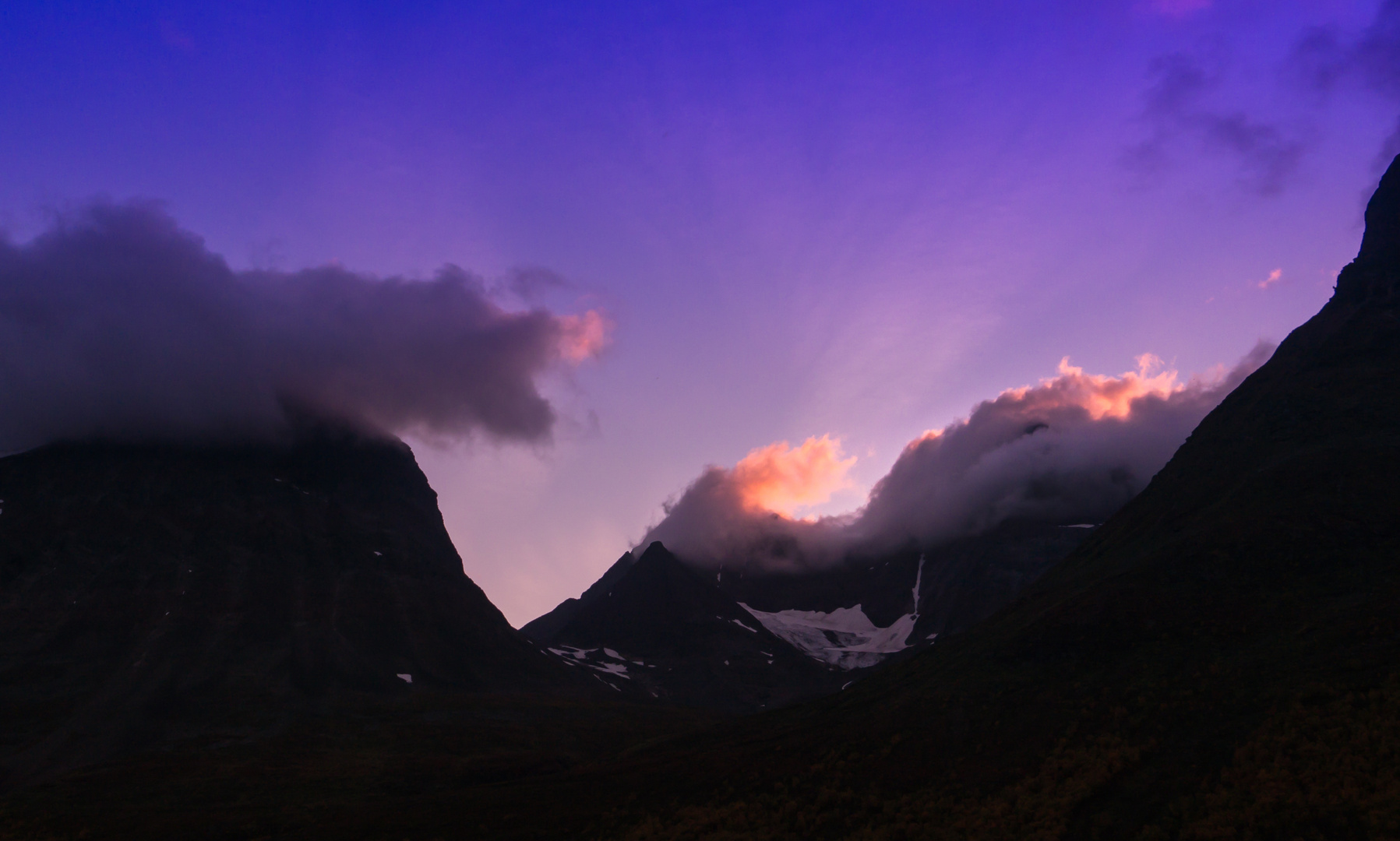 Sonnenuntergang im Vistasvággi