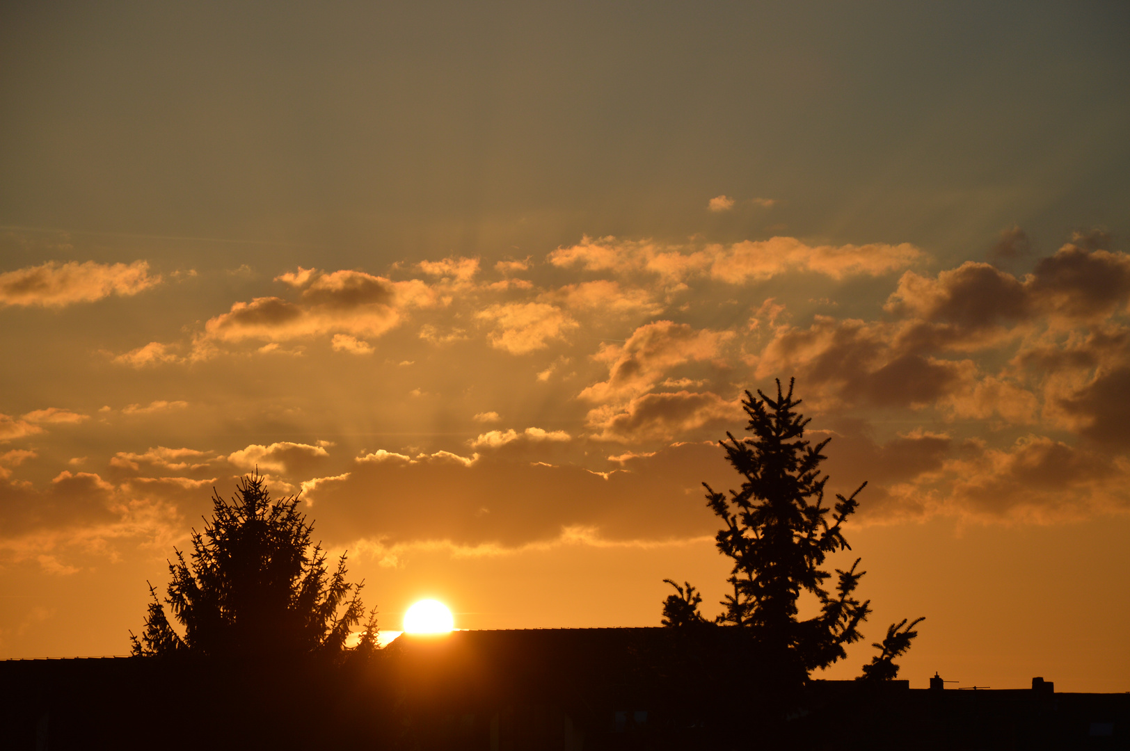 Sonnenuntergang im Vor-Vor-Frühling