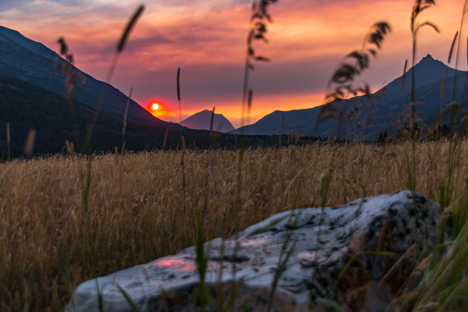 Sonnenuntergang im Waterton Nationalpark