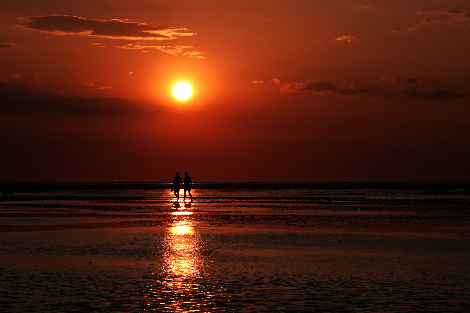 Sonnenuntergang im Watt