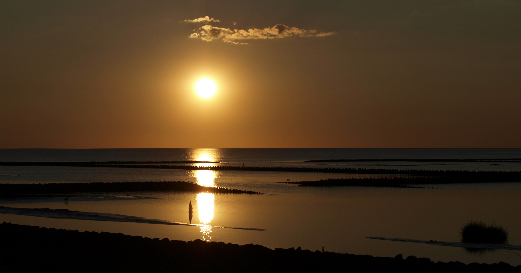 Sonnenuntergang im Watt