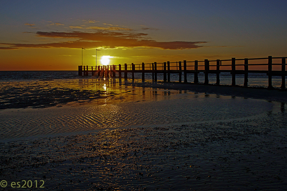 Sonnenuntergang im Watt