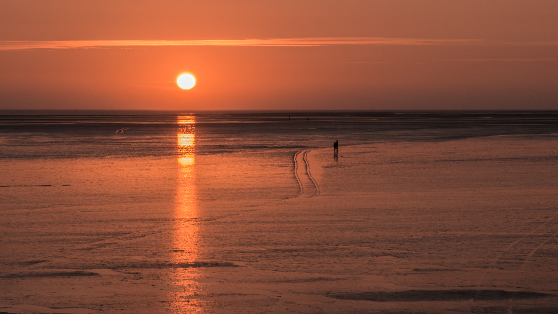 Sonnenuntergang im Watt