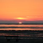 Sonnenuntergang im Watt an der Nordsee