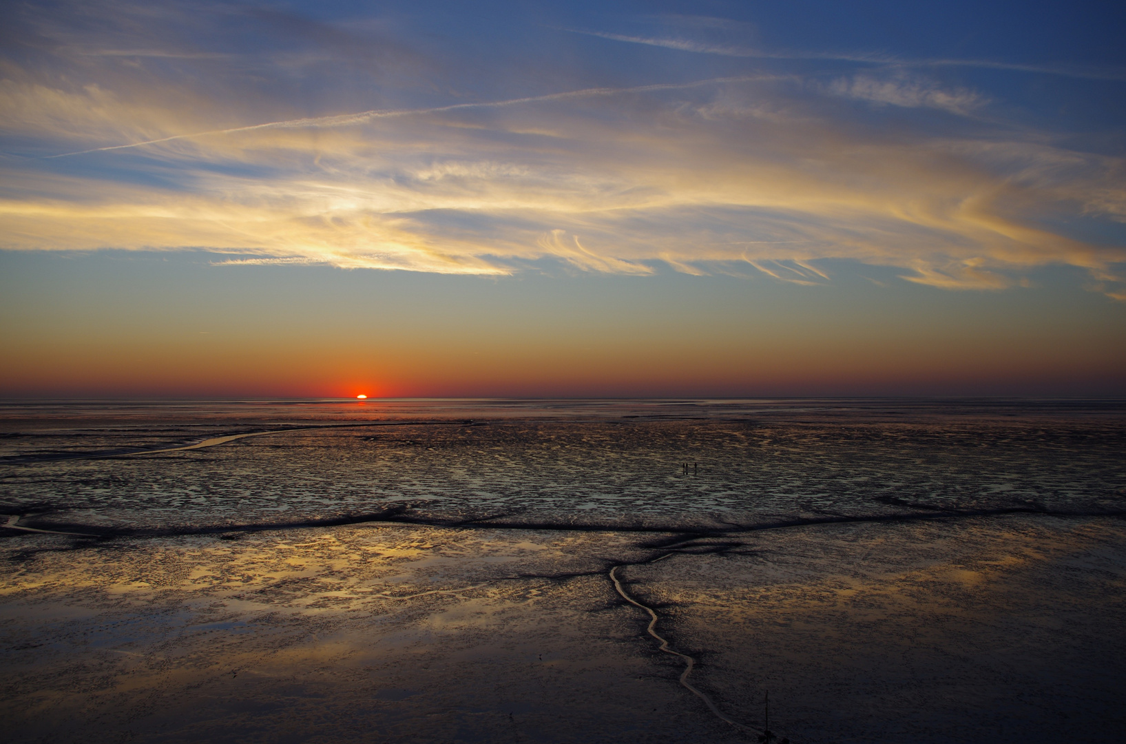 Sonnenuntergang im Watt