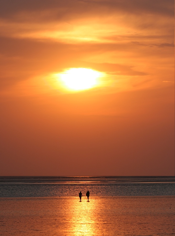 Sonnenuntergang im Watt von Dagebüll