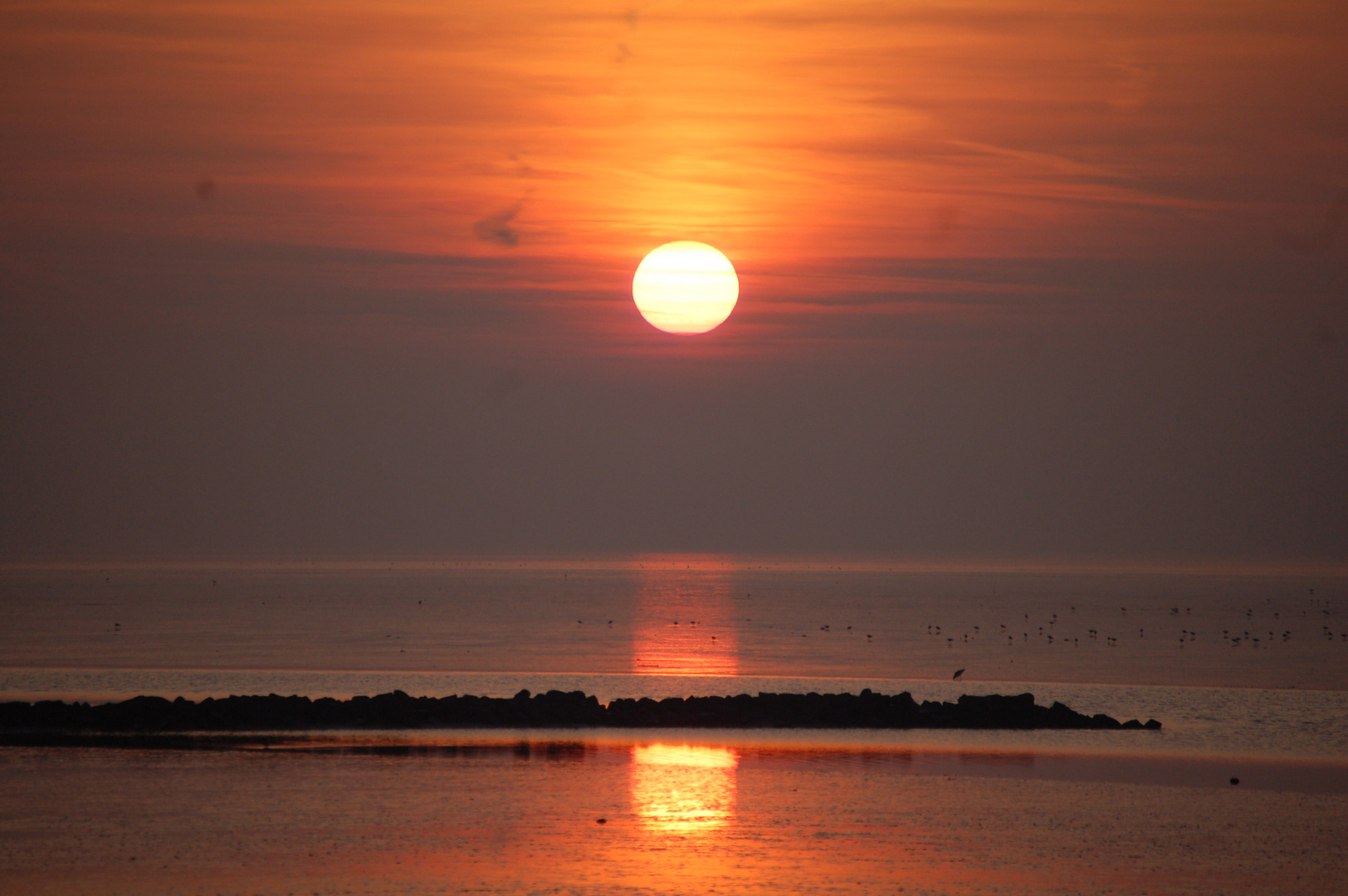 Sonnenuntergang im Wattenmeer