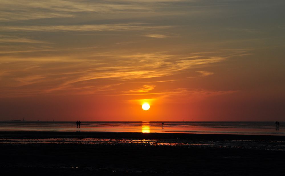 Sonnenuntergang im Wattenmeer