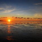 Sonnenuntergang im Wattenmeer bei Harlesiel