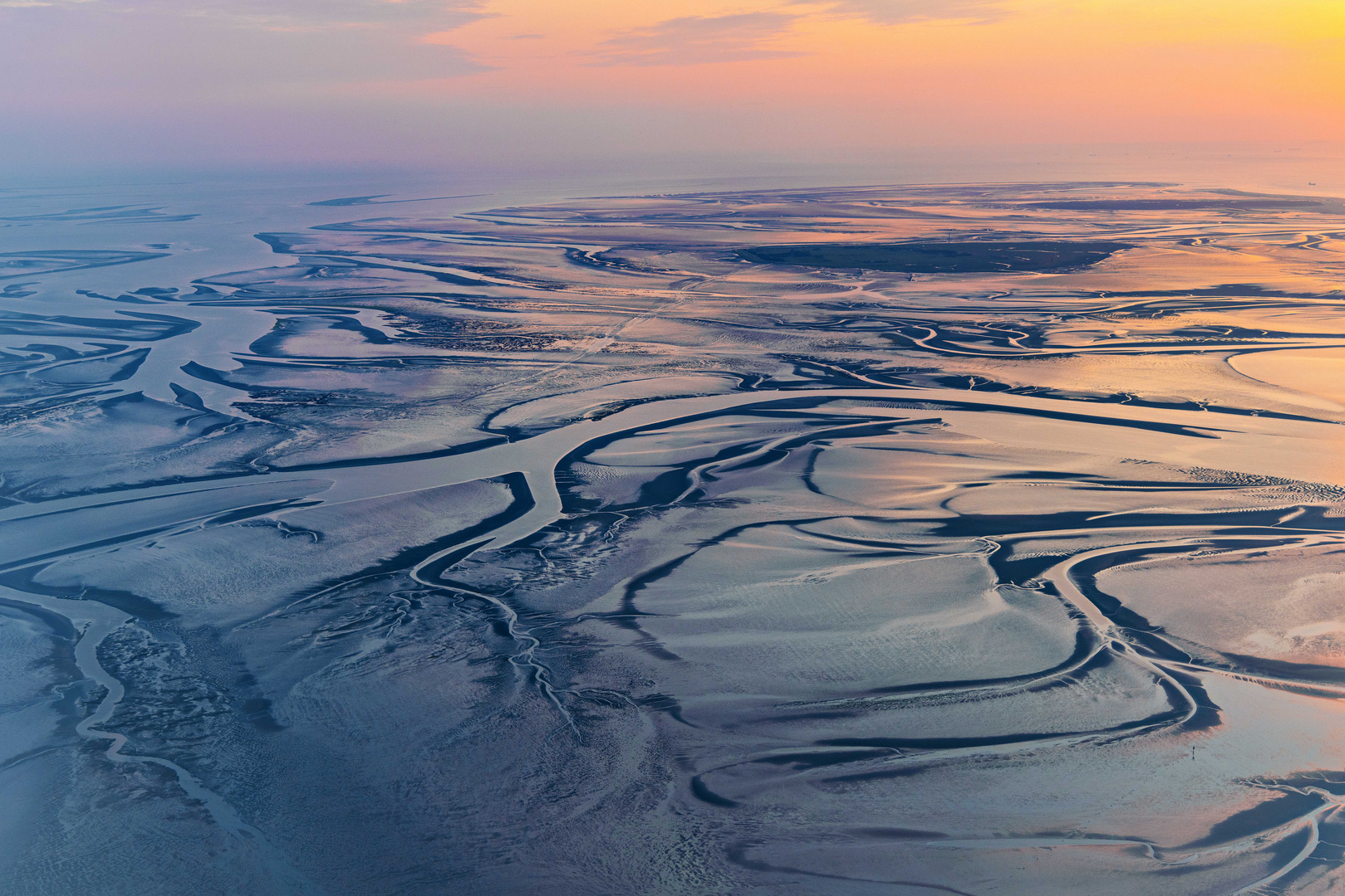 Sonnenuntergang im Wattenmeer