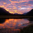 Sonnenuntergang im Weidmoos bei Ettal 