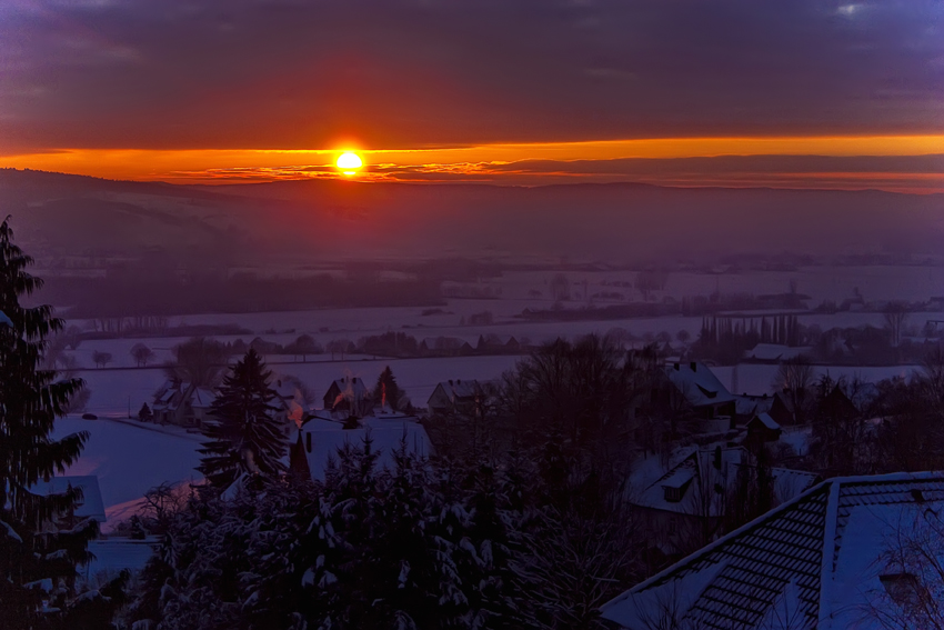 Sonnenuntergang im Wesertal