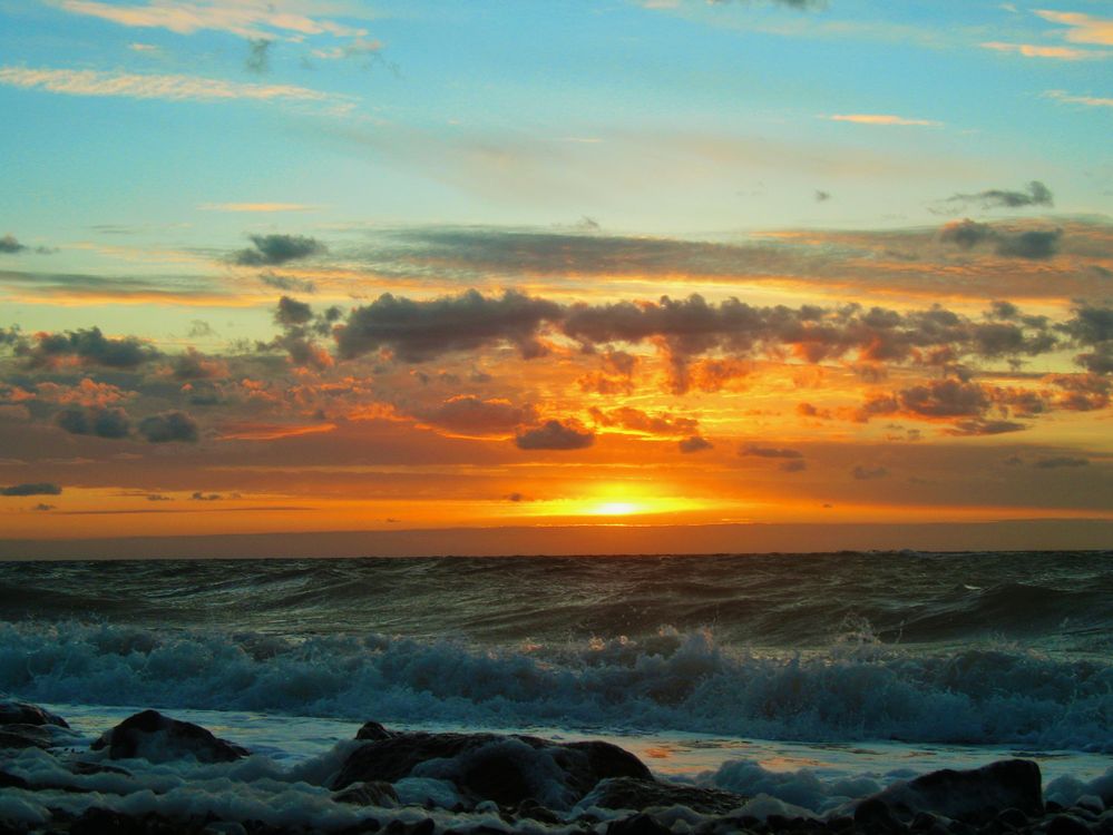 Sonnenuntergang im Winter 2015 auf Fehmarn